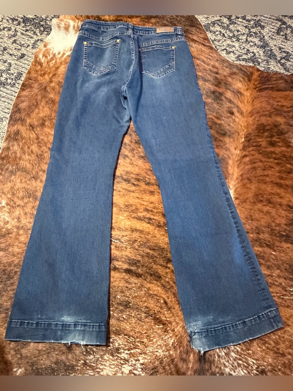 Rock & Roll Cowgirl Denim Jeans High Rise Trouser Women’s Size 36x36 Dark Blue
